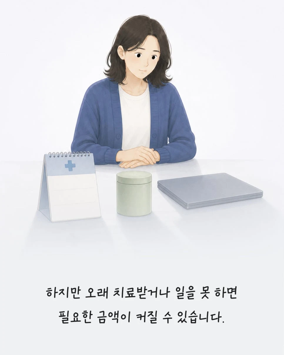 장기 치료와 소득 감소로 커질 수 있는 경제적 부담