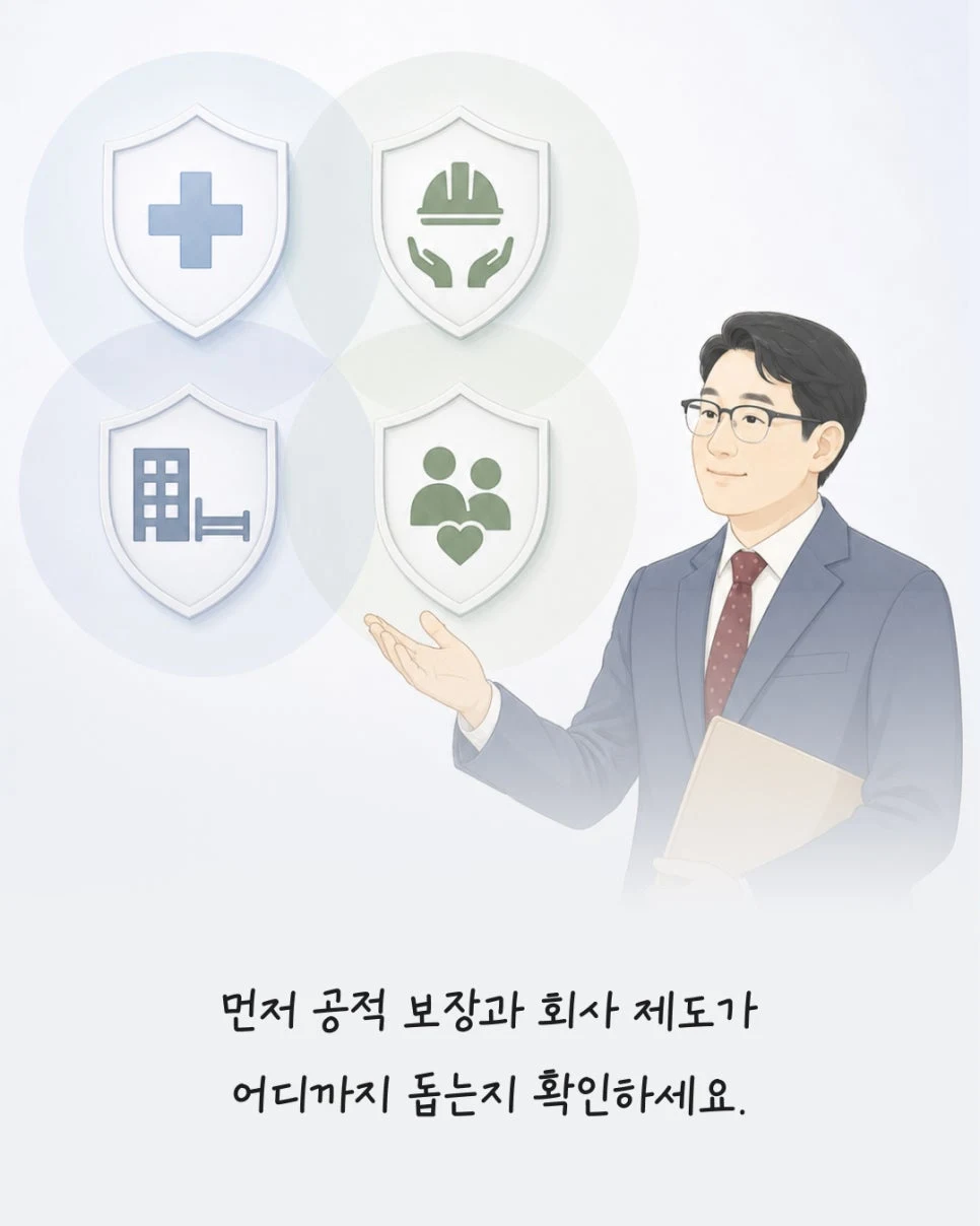 공적 보장과 회사 제도가 어디까지 돕는지 확인