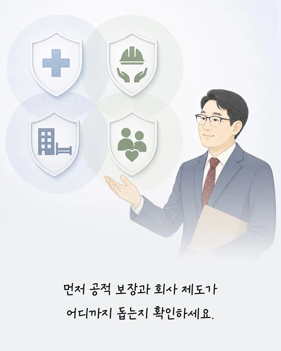 공적 보장과 회사 제도가 어디까지 돕는지 확인