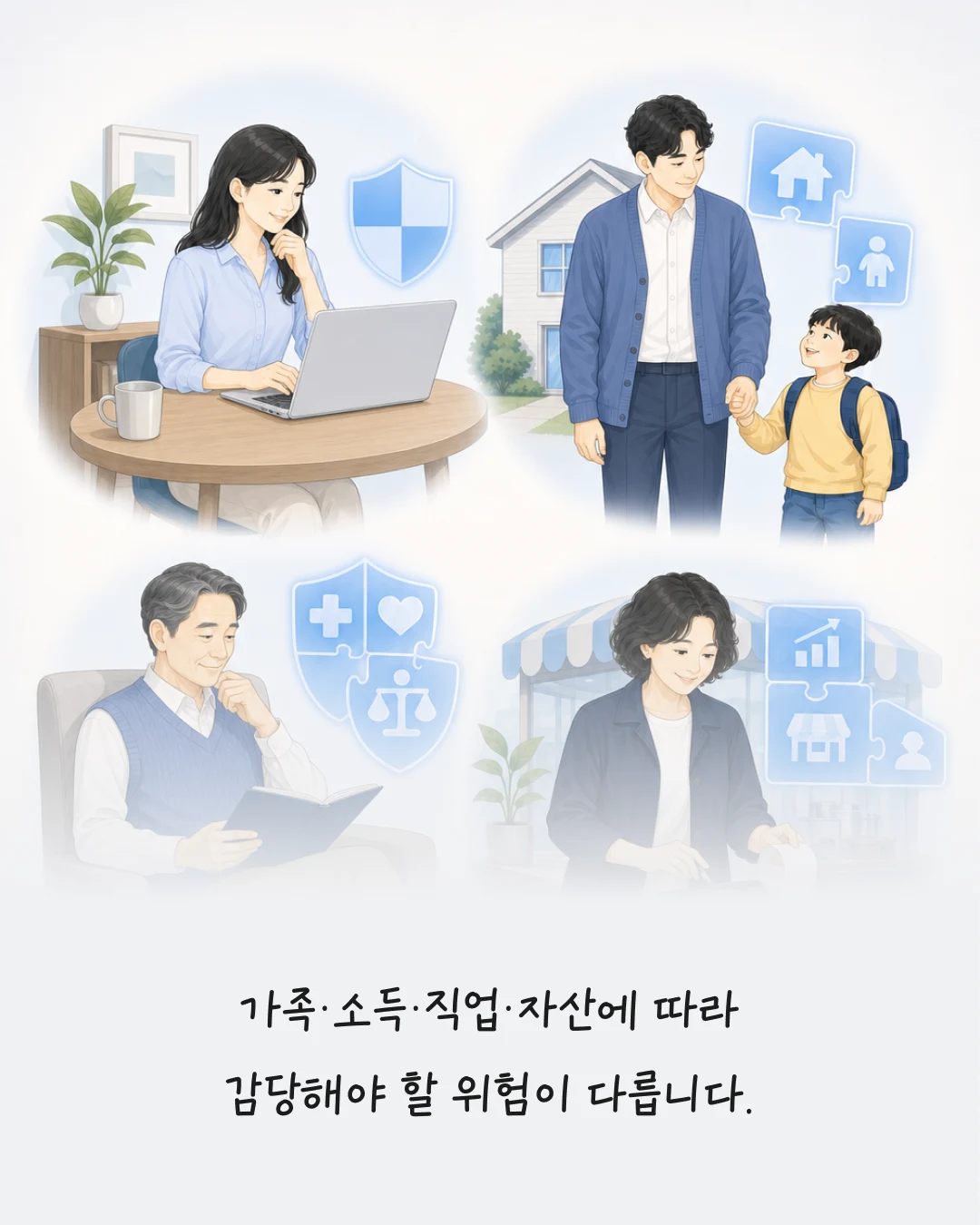 가족 구성과 소득, 직업, 자산에 따라 달라지는 보험